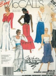 2878 STRAIGHT FLOUNCE RUFFLE SKIRTS LENGTHS PATTERN 12-16